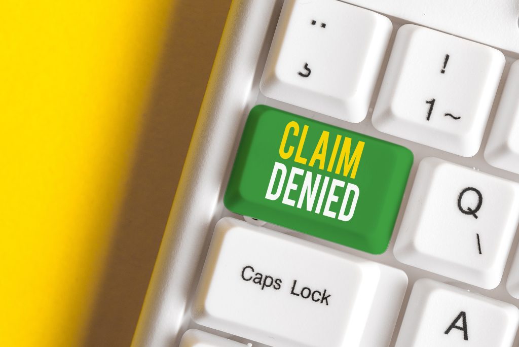 photo of claim denied button as it relates to accidental death and dismemberment benefits claim denials