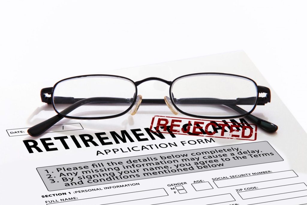 photo of eyeglasses relating to denied retirement benefits